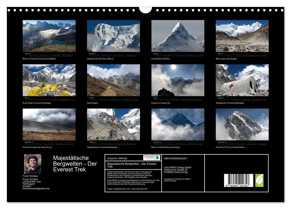 Majestätische Bergwelten - Der Everest Trek (CALVENDO Wandkalender 2027)