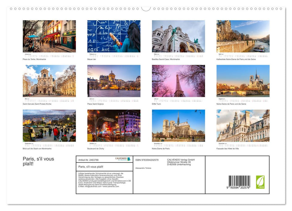 Paris, s'il vous plaît! (CALVENDO Premium Wandkalender 2027)