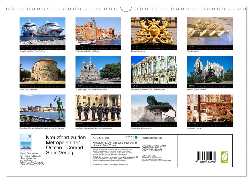Kreuzfahrt zu den Metropolen der Ostsee - Conrad Stein Verlag (CALVENDO Wandkalender 2027)