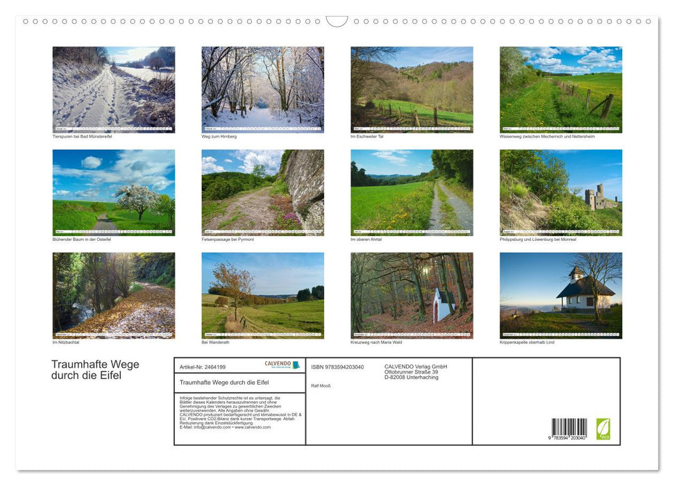 Traumhafte Wege durch die Eifel (CALVENDO Wandkalender 2027)