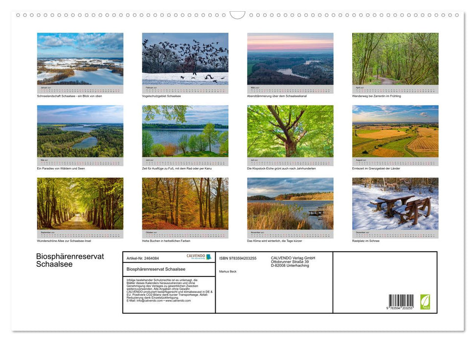 Biosphärenreservat Schaalsee (CALVENDO Wandkalender 2027)
