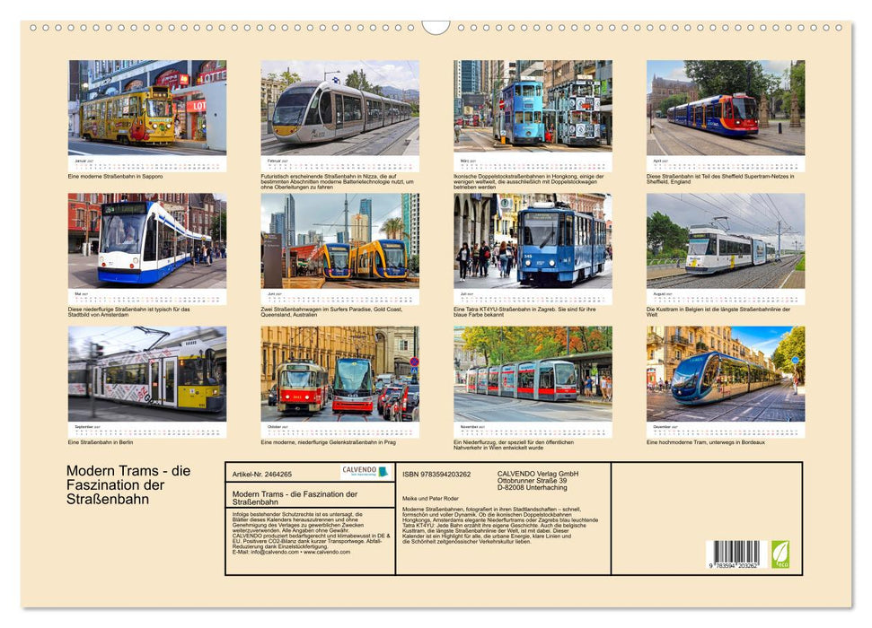 Modern Trams - die Faszination der Straßenbahn (CALVENDO Wandkalender 2027)
