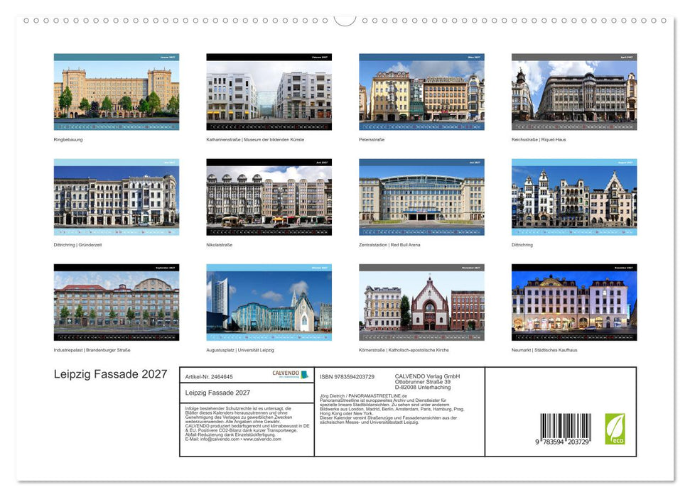 Leipzig Fassade 2027 (CALVENDO Wandkalender 2027)