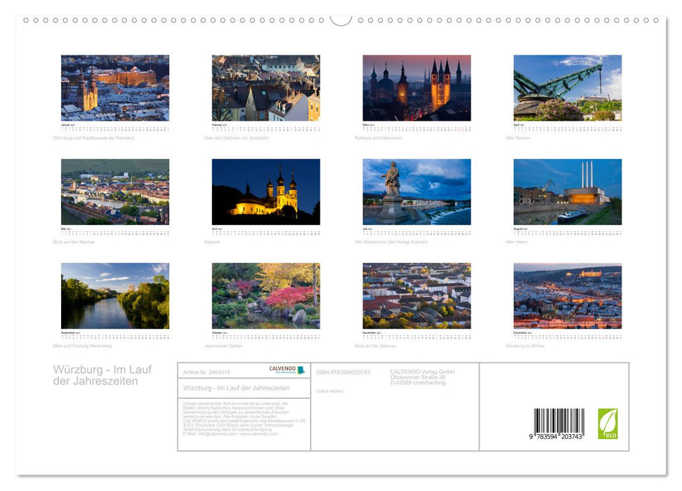 Würzburg - Im Lauf der Jahreszeiten (CALVENDO Premium Wandkalender 2027)
