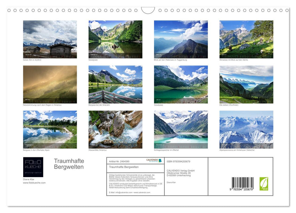 Traumhafte Bergwelten (CALVENDO Wandkalender 2027)