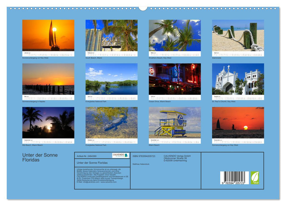 Unter der Sonne Floridas (CALVENDO Premium Wandkalender 2027)
