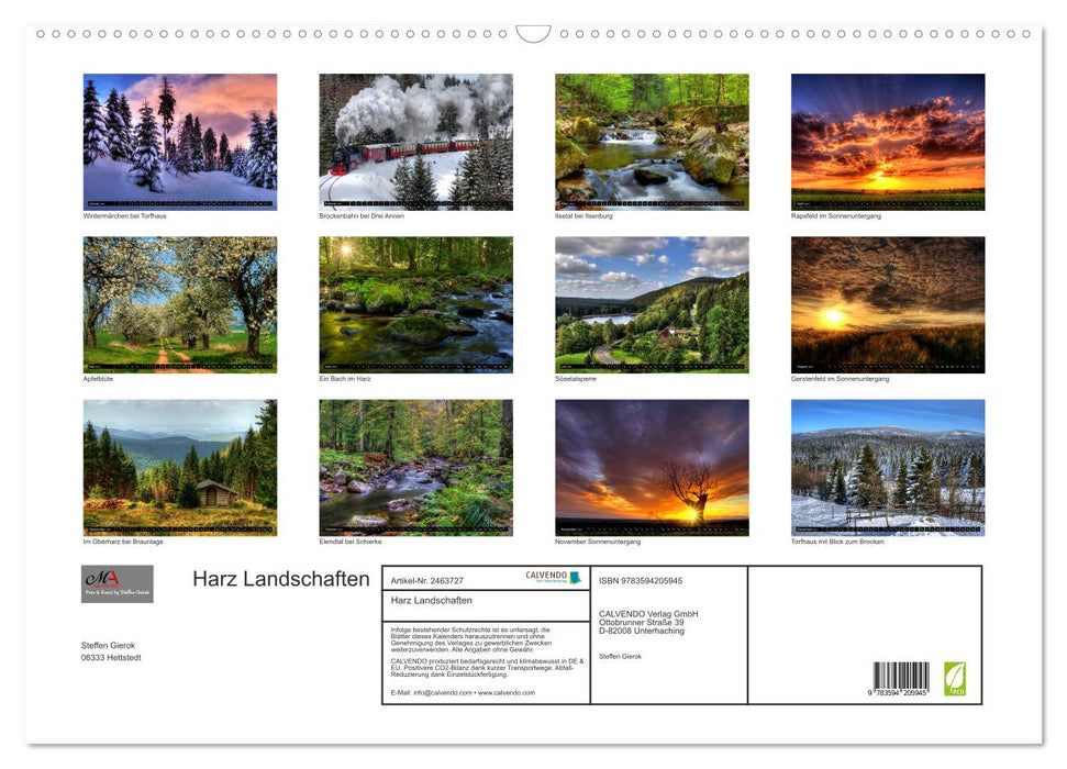 Harz Landschaften (CALVENDO Wandkalender 2027)