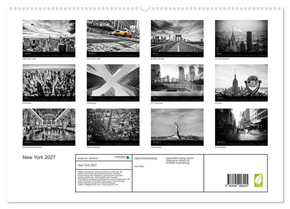New York 2027 (CALVENDO Premium Wandkalender 2027)