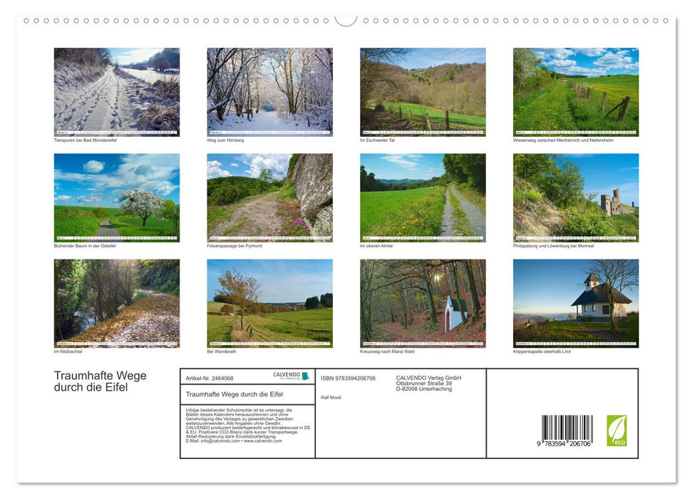 Traumhafte Wege durch die Eifel (CALVENDO Premium Wandkalender 2027)