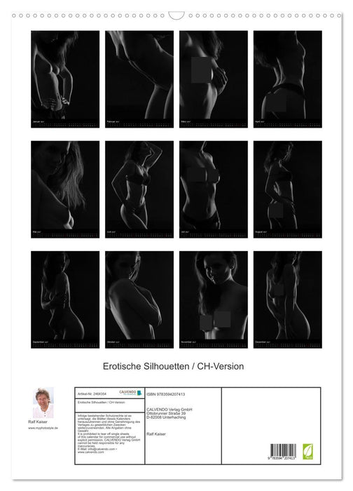 Erotische Silhouetten / CH-Version (CALVENDO Wandkalender 2027)