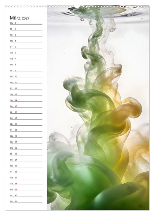 Quiet Fluids - Fluid Art Farben zwischen Wasser und Licht (CALVENDO Premium Wandkalender 2027)