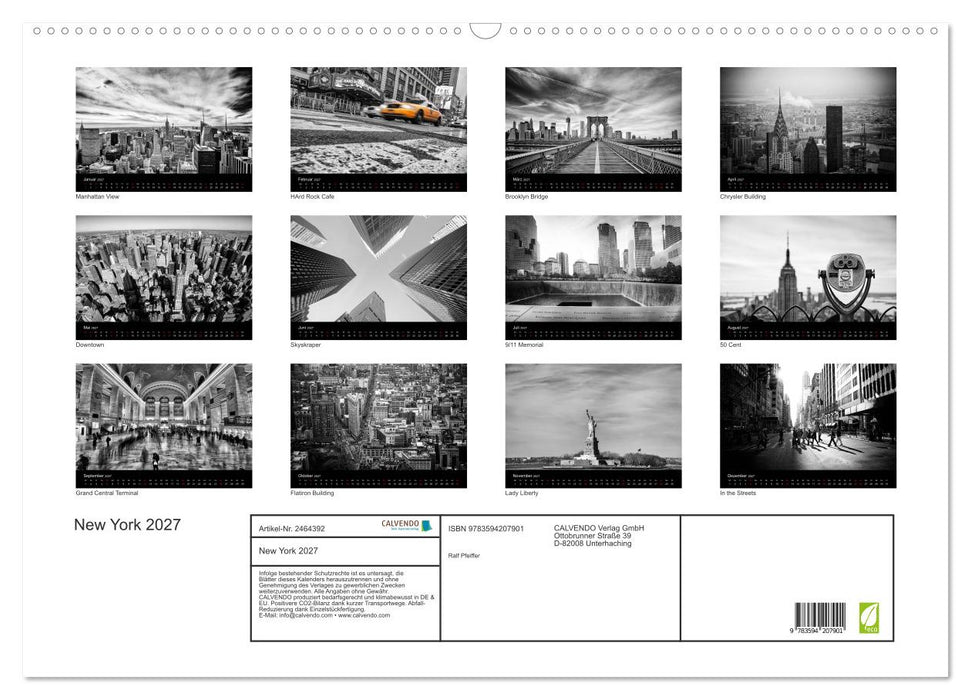 New York 2027 (CALVENDO Wandkalender 2027)