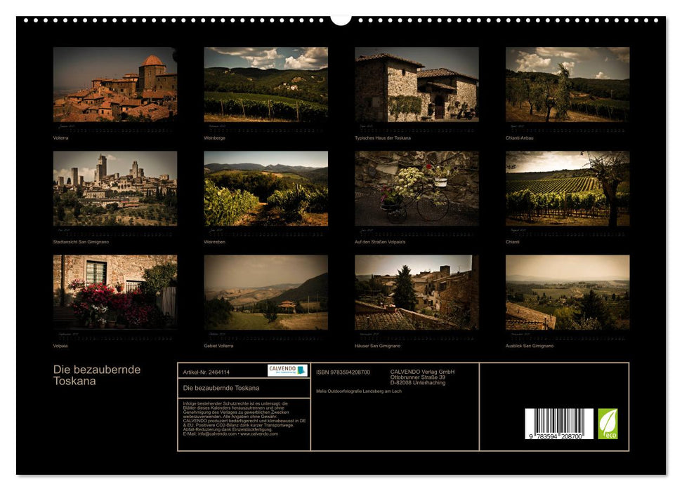 Die bezaubernde Toskana (CALVENDO Premium Wandkalender 2027)