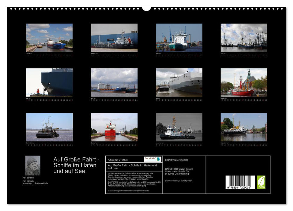 Auf Große Fahrt - Schiffe im Hafen und auf See (CALVENDO Premium Wandkalender 2027)