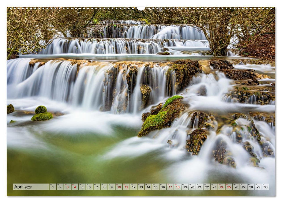 Wasserfälle auf der Schwäbischen Alb - Meisterwerke der Natur (CALVENDO Premium Wandkalender 2027)