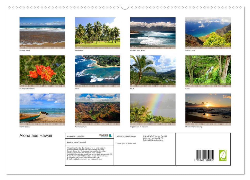 Aloha aus Hawaii (CALVENDO Premium Wandkalender 2027)