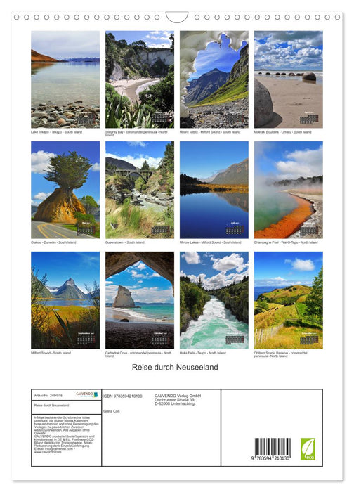 Reise durch Neuseeland (CALVENDO Wandkalender 2027)
