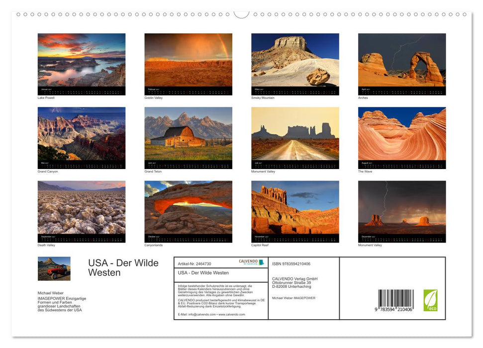 USA - Der Wilde Westen (CALVENDO Premium Wandkalender 2027)