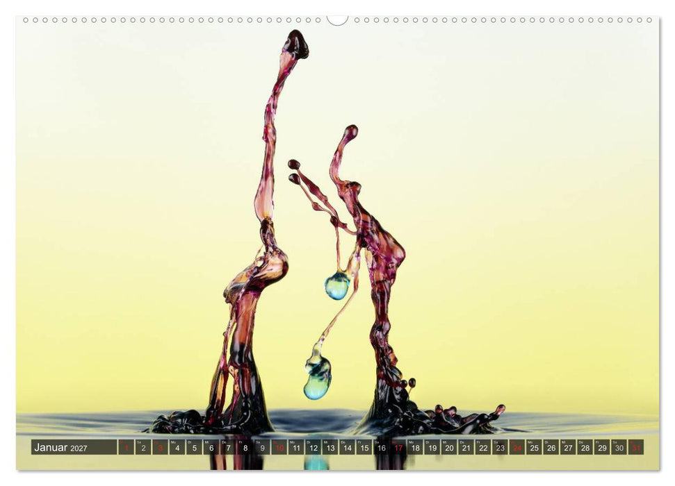Wassertropfen Kunst Fotografie (CALVENDO Wandkalender 2027)