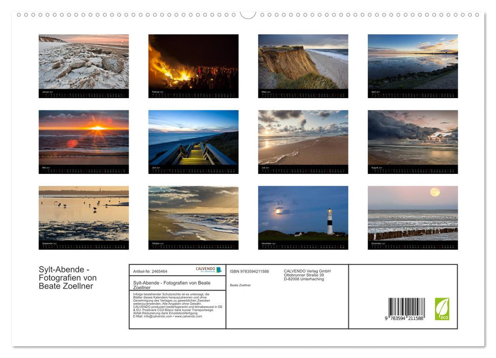 Sylt-Abende - Fotografien von Beate Zoellner (CALVENDO Premium Wandkalender 2027)