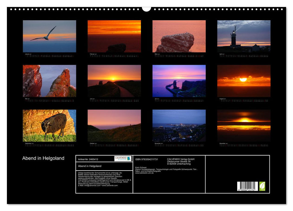 Abend in Helgoland (CALVENDO Wandkalender 2027)