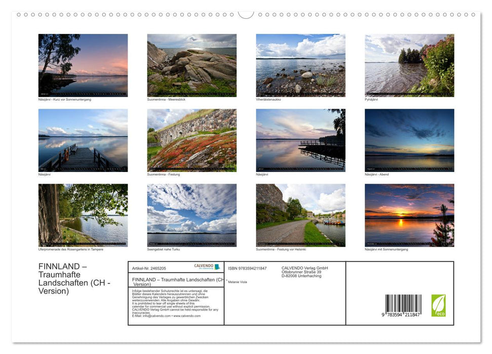 FINNLAND – Traumhafte Landschaften (CH - Version) (CALVENDO Premium Wandkalender 2027)