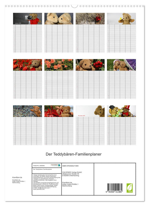 Der Teddybären-Familienplaner (CALVENDO Premium Wandkalender 2027)