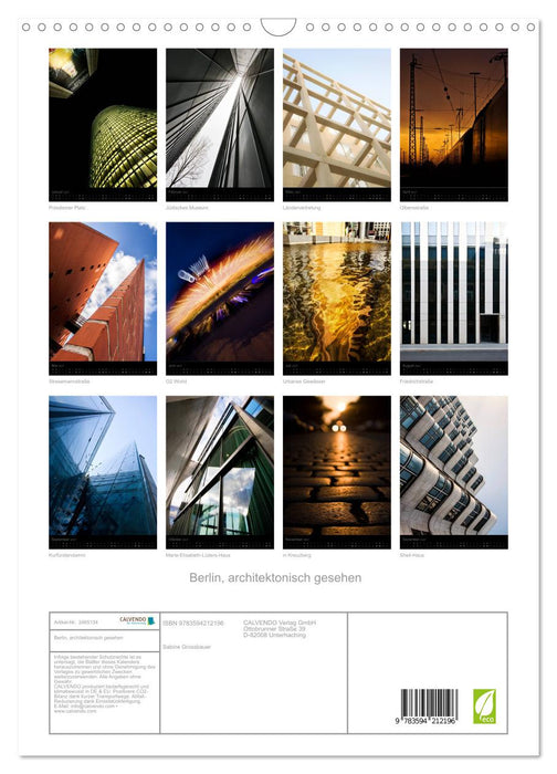 Berlin, architektonisch gesehen (CALVENDO Wandkalender 2027)