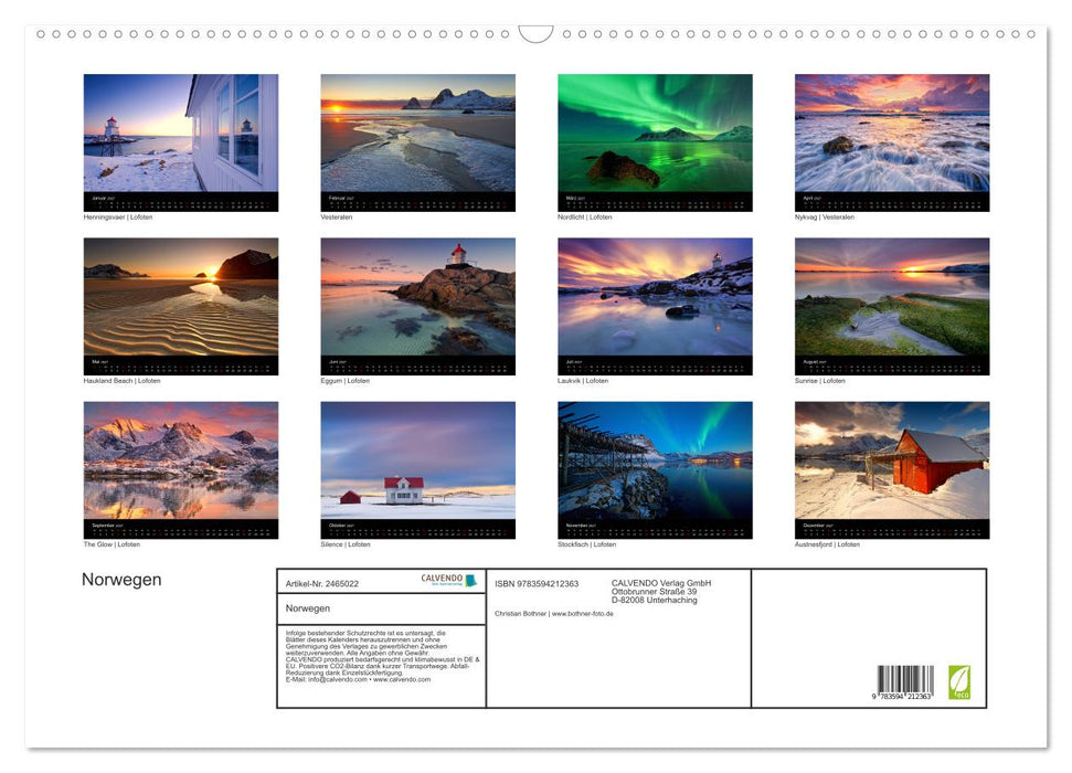 Norwegen (CALVENDO Wandkalender 2027)