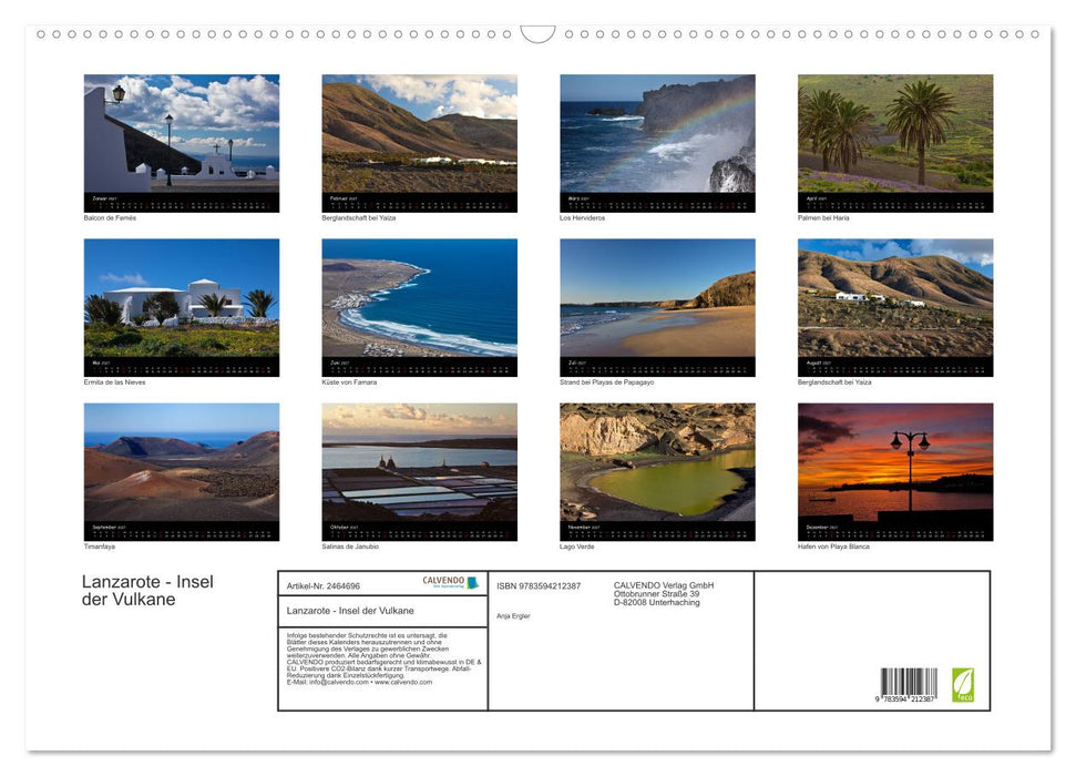 Lanzarote - Insel der Vulkane (CALVENDO Wandkalender 2027)