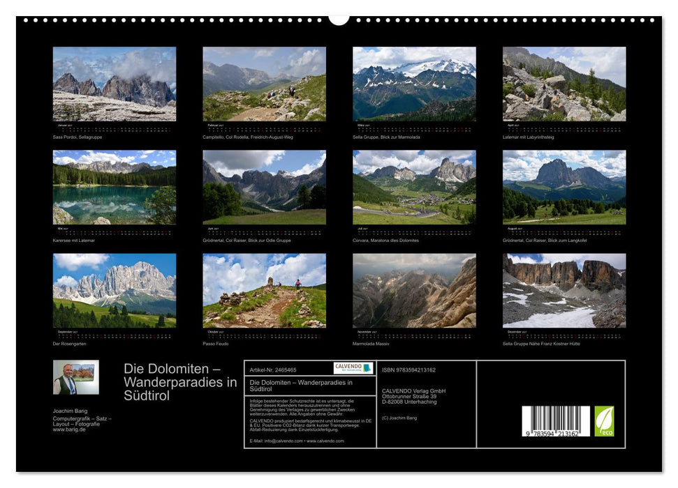 Die Dolomiten – Wanderparadies in Südtirol (CALVENDO Premium Wandkalender 2027)