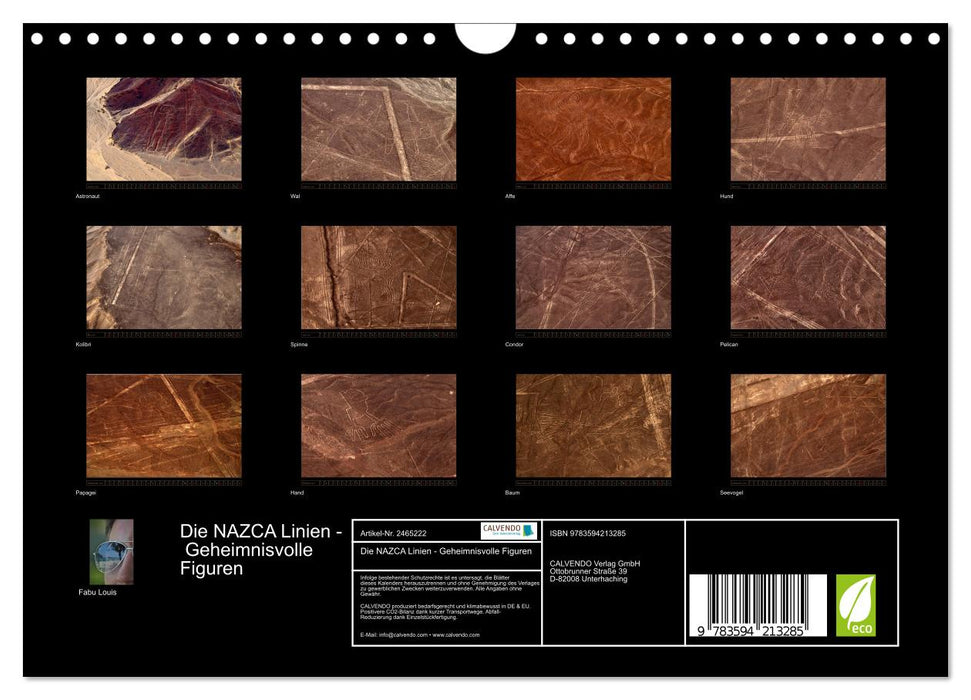 Die NAZCA Linien - Geheimnisvolle Figuren (CALVENDO Wandkalender 2027)