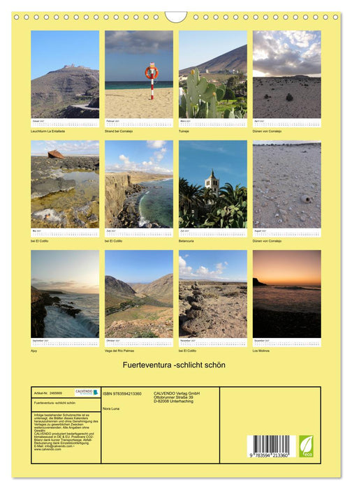 Fuerteventura -schlicht schön (CALVENDO Wandkalender 2027)