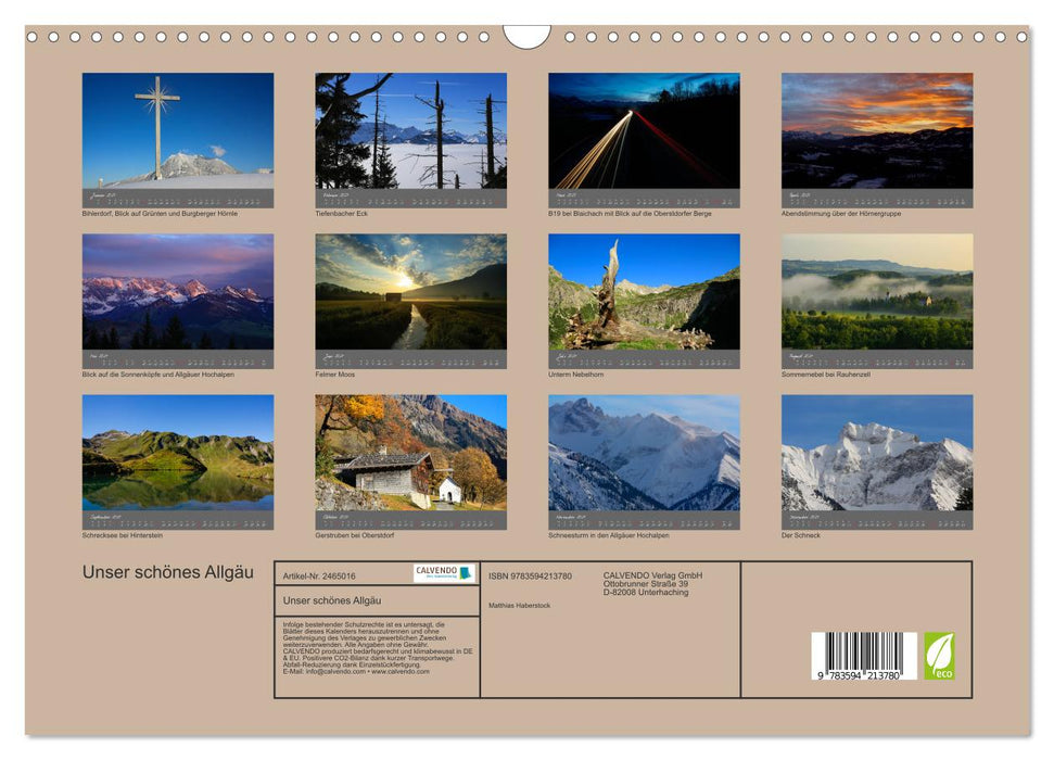 Unser schönes Allgäu (CALVENDO Wandkalender 2027)