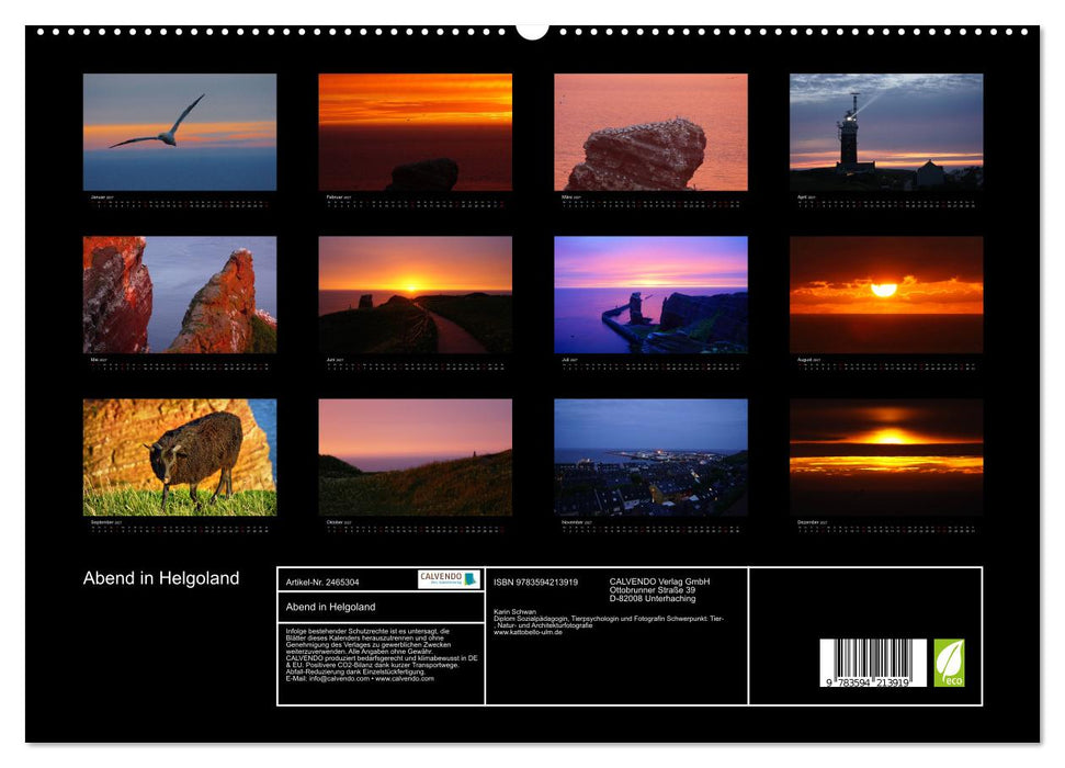 Abend in Helgoland (CALVENDO Premium Wandkalender 2027)