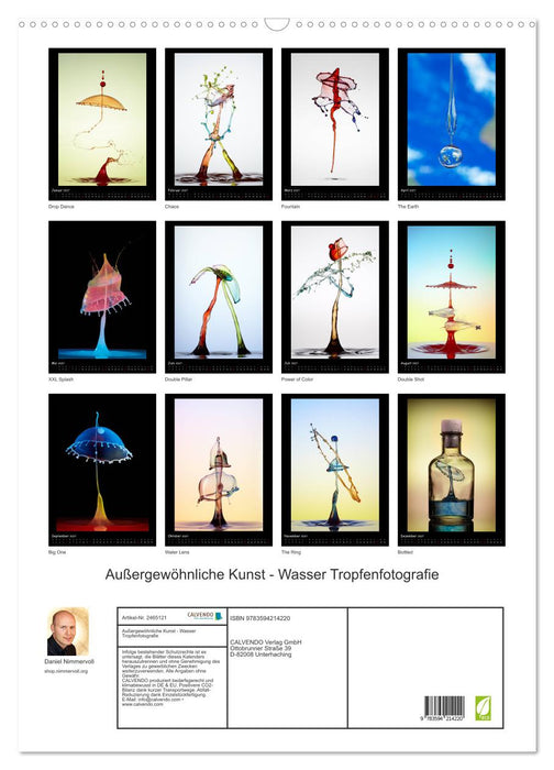 Außergewöhnliche Kunst - Wasser Tropfenfotografie (CALVENDO Wandkalender 2027)