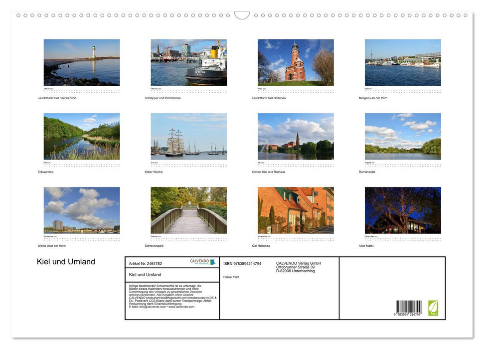 Kiel und Umland (CALVENDO Wandkalender 2027)