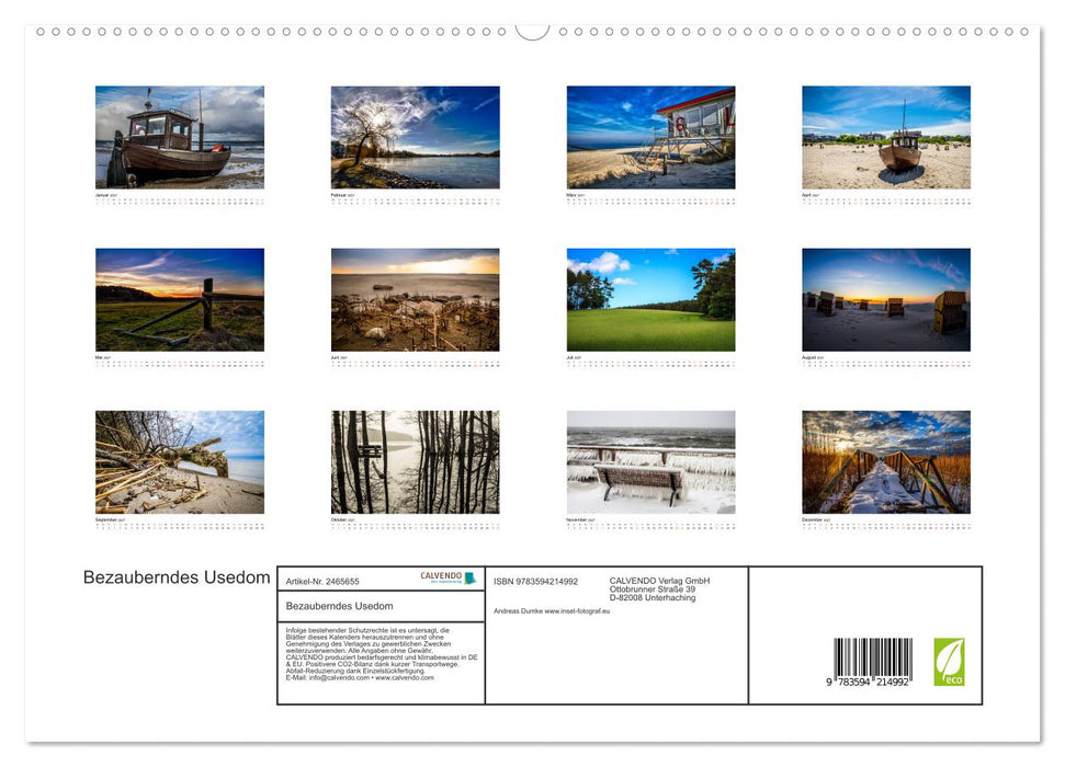 Bezauberndes Usedom (CALVENDO Premium Wandkalender 2027)