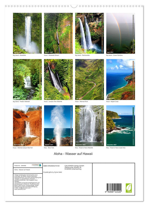 Aloha - Wasser auf Hawaii (CALVENDO Premium Wandkalender 2027)
