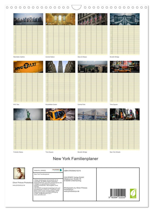 New York Familienplaner (CALVENDO Wandkalender 2027)