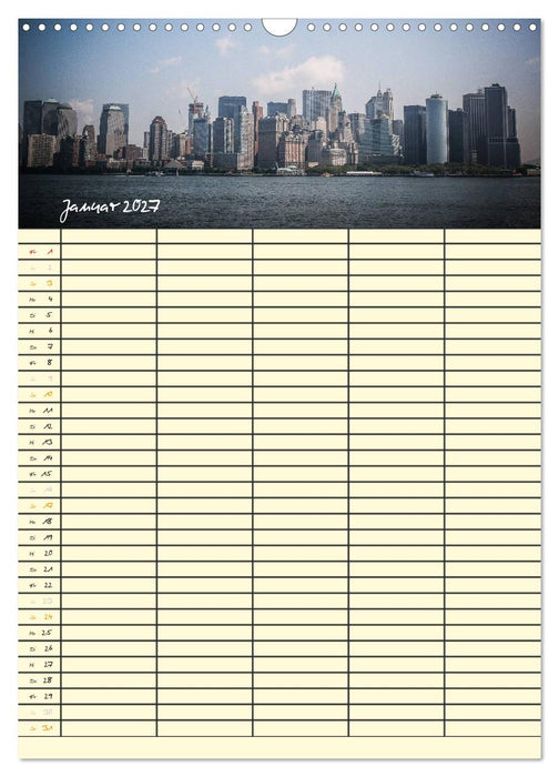 New York Familienplaner (CALVENDO Wandkalender 2027)