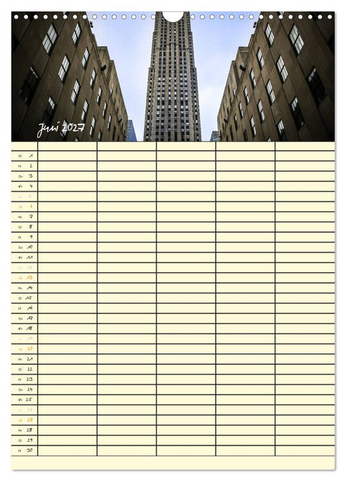 New York Familienplaner (CALVENDO Wandkalender 2027)
