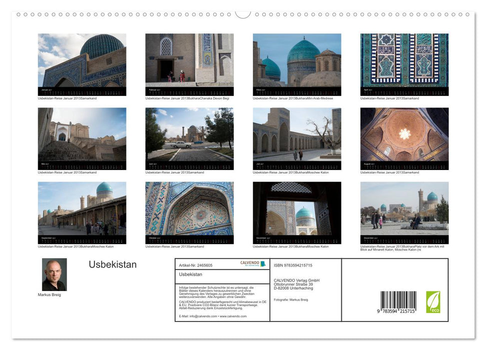Usbekistan (CALVENDO Premium Wandkalender 2027)