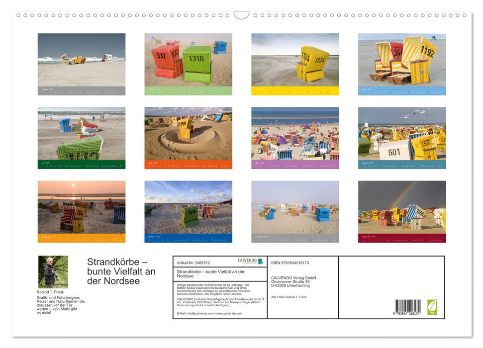 Strandkörbe – bunte Vielfalt an der Nordsee (CALVENDO Wandkalender 2027)