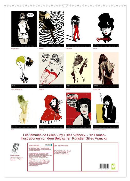 Les femmes de Gilles 2 by Gilles Vranckx - 12 Frauen-Illustrationen von dem Belgischen Künstler Gilles Vranckx (CALVENDO Wandkalender 2027)