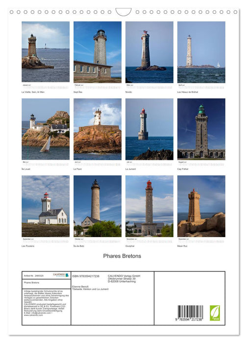 Phares Bretons (CALVENDO Wandkalender 2027)