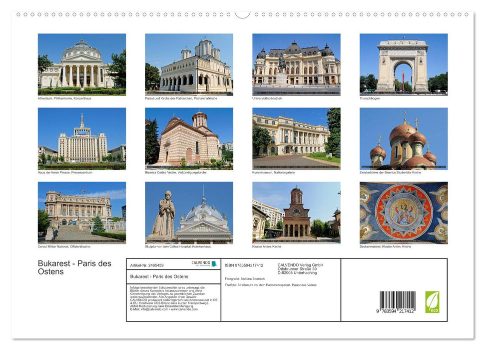 Bukarest - Paris des Ostens (CALVENDO Wandkalender 2027)