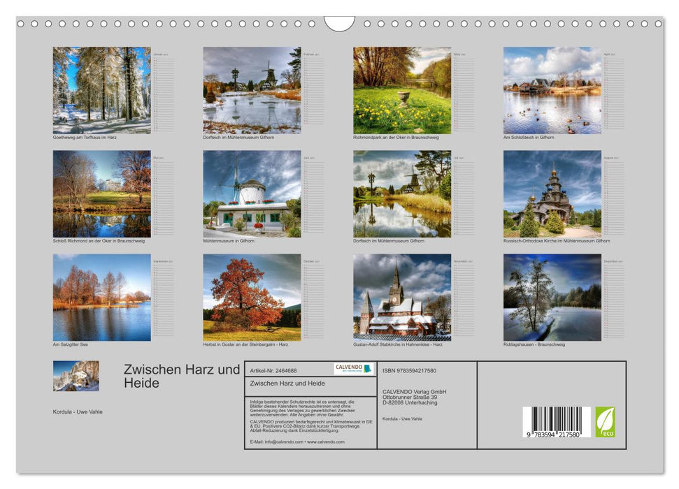 Zwischen Harz und Heide (CALVENDO Wandkalender 2027)