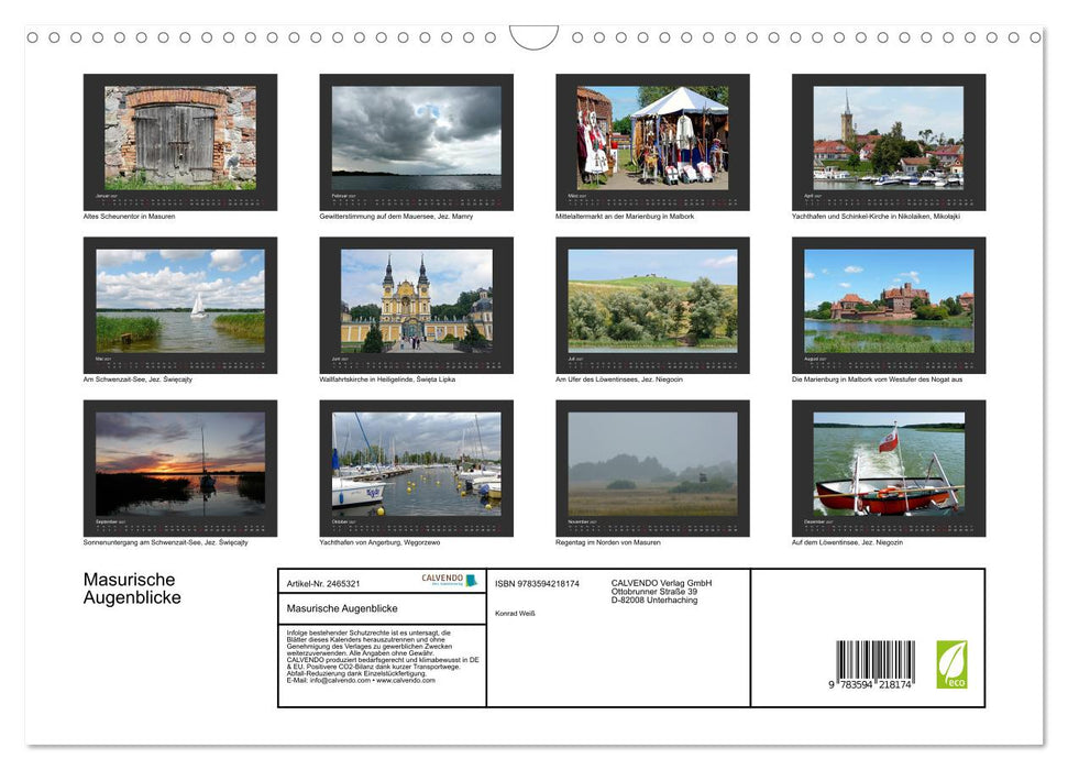 Masurische Augenblicke (CALVENDO Wandkalender 2027)