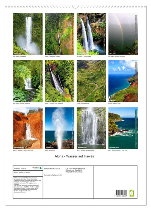 Aloha - Wasser auf Hawaii (CALVENDO Wandkalender 2027)